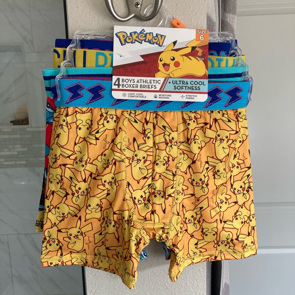 New Pokémon Boys Athletic Briefs 4 Pack - Size 6